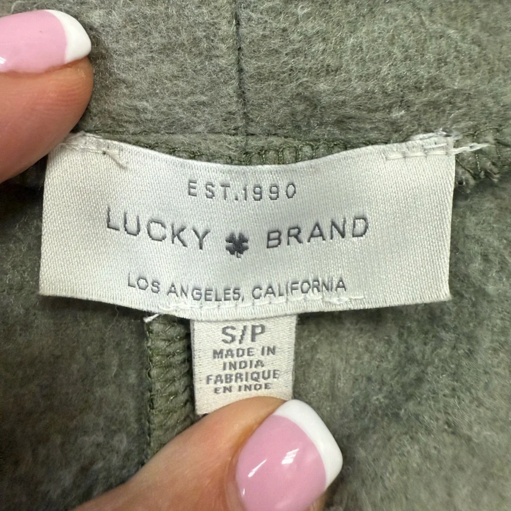 LUCKY BRAND camouflage fleece lined front of cardigan/jacket Size Small
